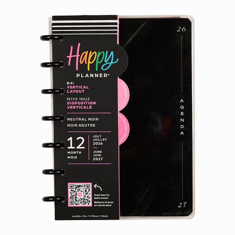 Me & My Big Ideas Happy Planner - Neutral Noir Mini Planner 12 Month Jul 26 - Jun 27