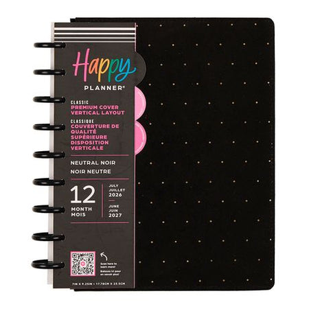 Me & My Big Ideas Happy Planner - Neutral Noir Velvet Classic Planner 12 Month Jul 26 - Jun 27