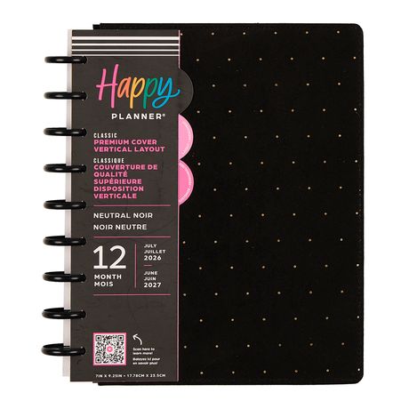 Me & My Big Ideas Happy Planner - Neutral Noir Velvet Classic Planner 12 Month Jul 26 - Jun 27