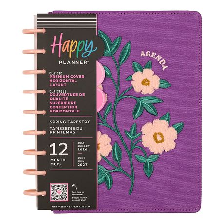 Me & My Big Ideas Happy Planner - Spring Tapestry Chenille Classic Planner 12 Month Jul 26 - Jun 27