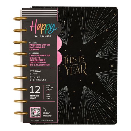 Me & My Big Ideas Happy Planner - Eternal Stars Fabric Classic Planner 12 Month Jul 26 - Jun 27