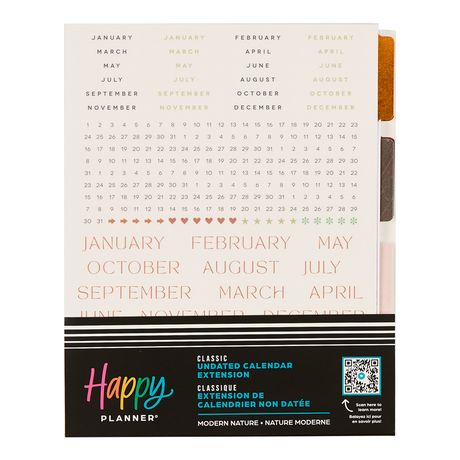 Me & My Big Ideas Happy Planner - Modern Nature Classic Undated Calendar Extension Pack