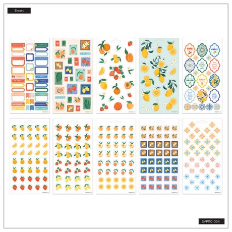 Me & My Big Ideas Happy Planner Sticker Value Pack 10 Sheets - Coastal Cottage