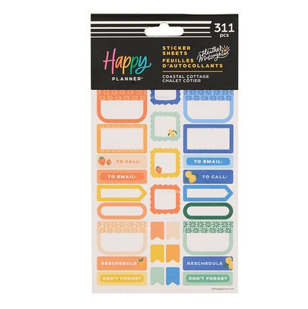 Me & My Big Ideas Happy Planner Sticker Value Pack 10 Sheets - Coastal Cottage