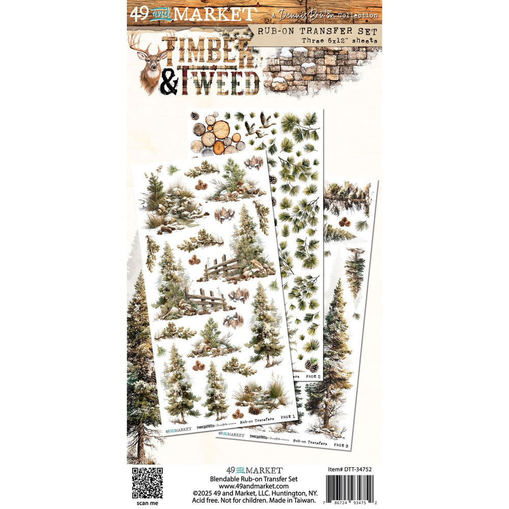 49 & Market Timber & Tweed - Blendable Rub-On Transfers