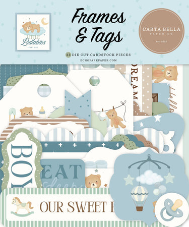 Carta Bella Little Lullabies Baby Boy - Ephemera Tags & Frames