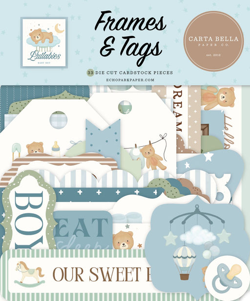 Carta Bella Little Lullabies Baby Boy - Ephemera Tags & Frames
