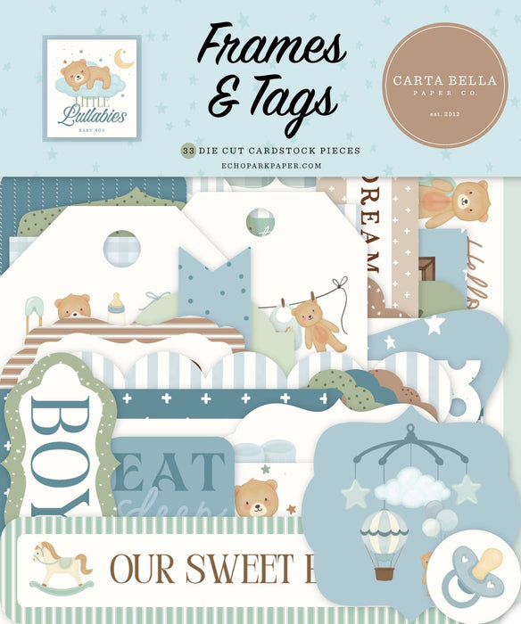 Carta Bella Little Lullabies Baby Boy - Ephemera Tags & Frames