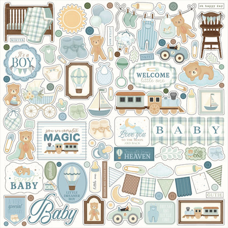 Carta Bella Little Lullabies Baby Boy - Element Stickers
