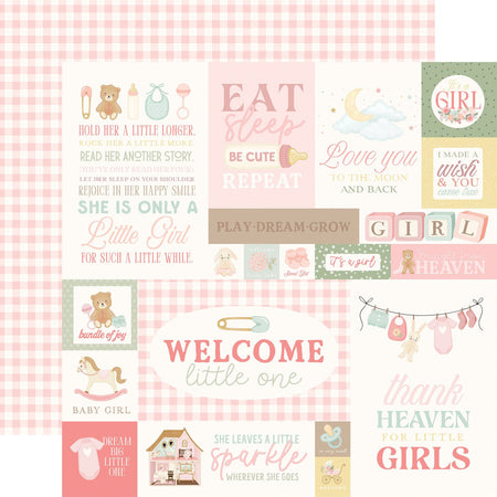 Carta Bella Little Lullabies Baby Girl - Baby Girl Journaling Cards