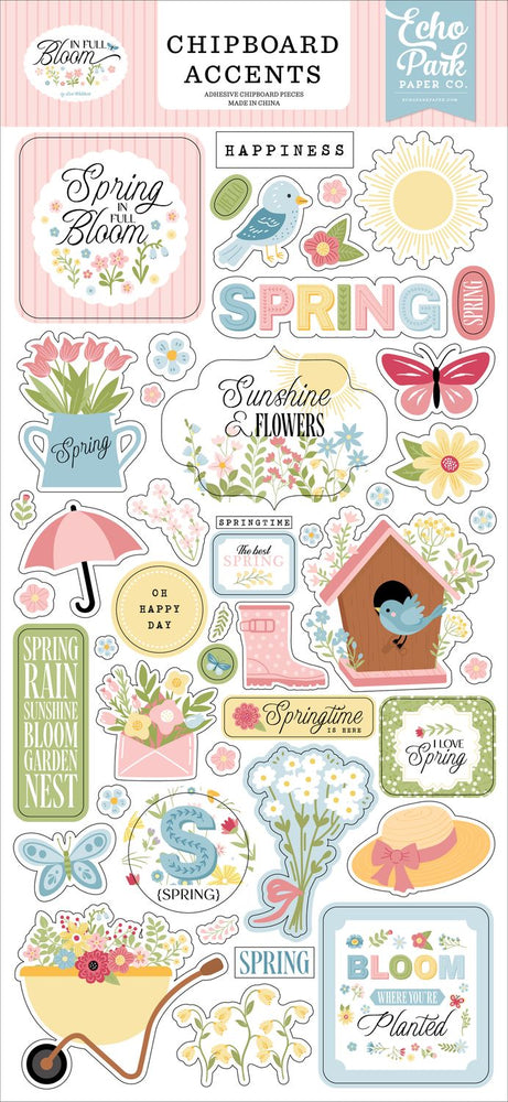 Echo Park In Full Bloom - Chipboard Accents