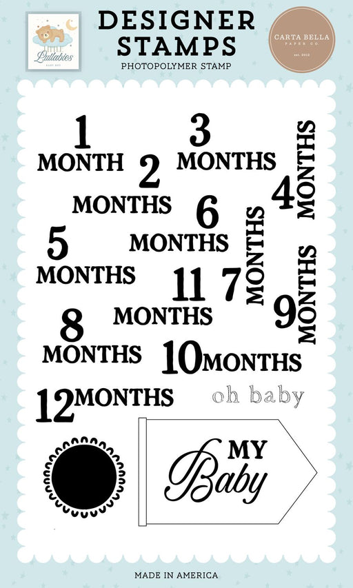 Carta Bella Little Lullabies Baby Boy - Baby Boy Months Stamps