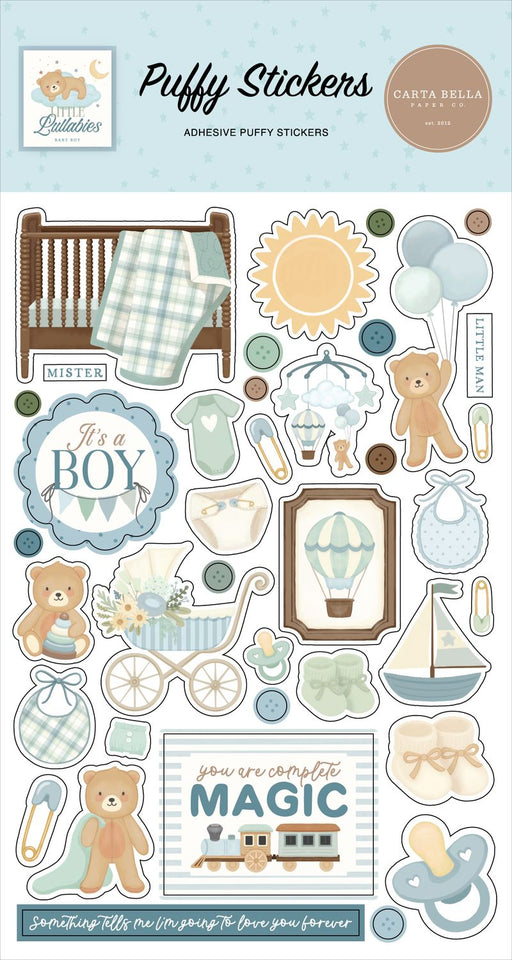 Carta Bella Little Lullabies Baby Boy - Puffy Stickers