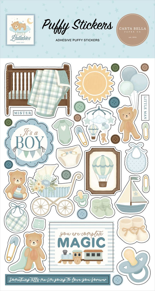 Carta Bella Little Lullabies Baby Boy - Puffy Stickers