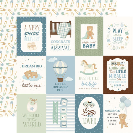 Carta Bella Little Lullabies Baby Boy - 3x4 Journaling Cards