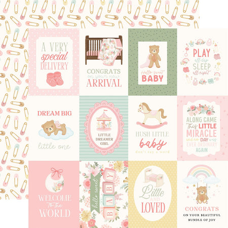 Carta Bella Little Lullabies Baby Girl - 3x4 Journaling Cards