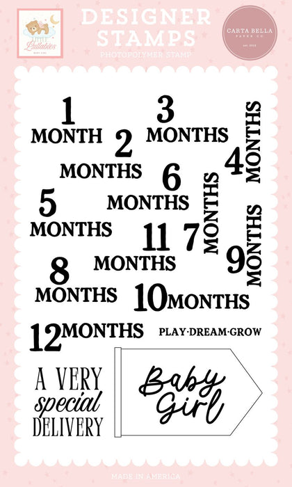 Carta Bella Little Lullabies Baby Girl - Baby Girl Months Stamps