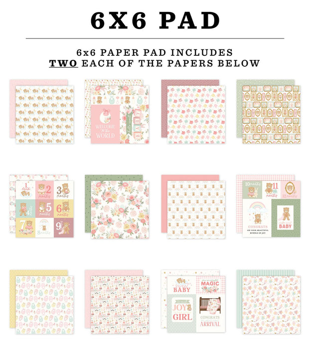 Carta Bella Little Lullabies Baby Girl - 6x6 Pad