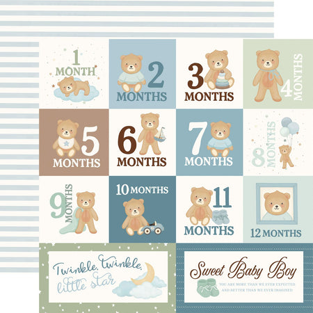 Carta Bella Little Lullabies Baby Boy - Monthly Journaling Cards