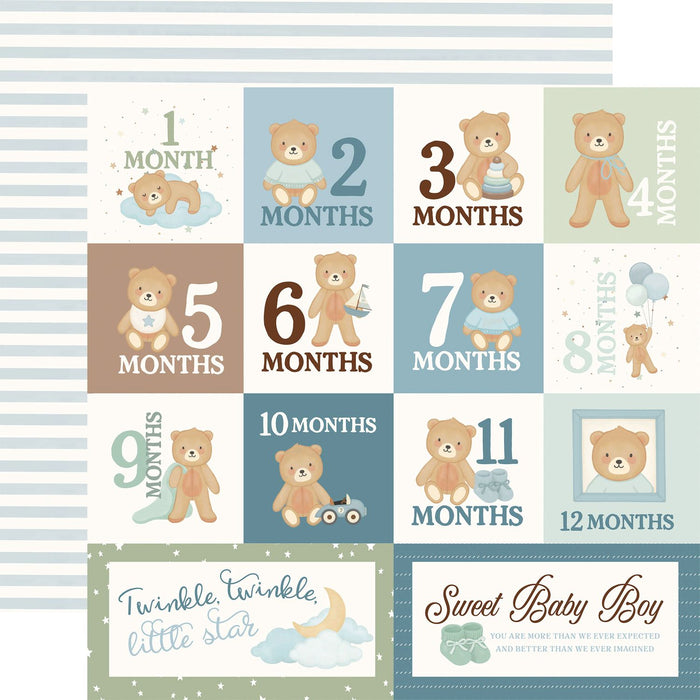 Carta Bella Little Lullabies Baby Boy - Monthly Journaling Cards