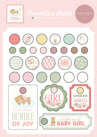 Carta Bella Little Lullabies Baby Girl - Decorative Brads