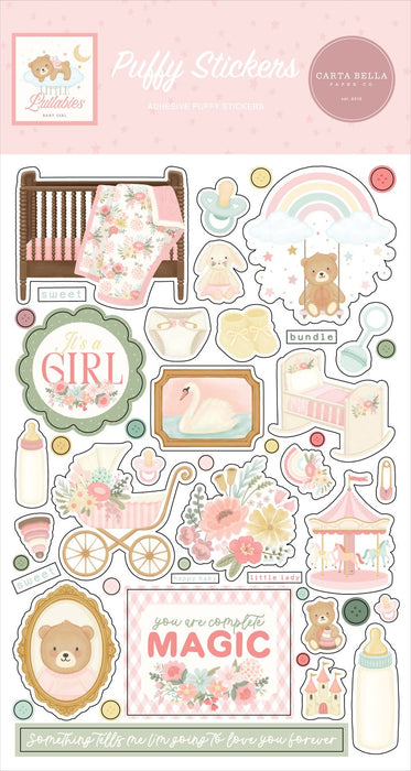 Carta Bella Little Lullabies Baby Girl - Puffy Stickers