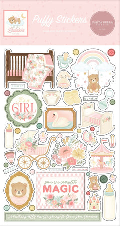 Carta Bella Little Lullabies Baby Girl - Puffy Stickers