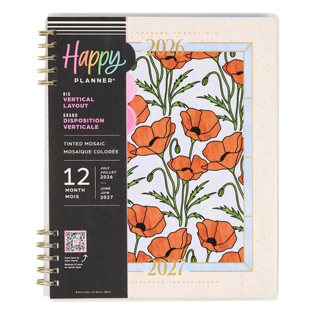 Me & My Big Ideas Happy Planner - Tinted Mosaic Big Twin Loop Planner 12 Month Jul 26 - Jun 27
