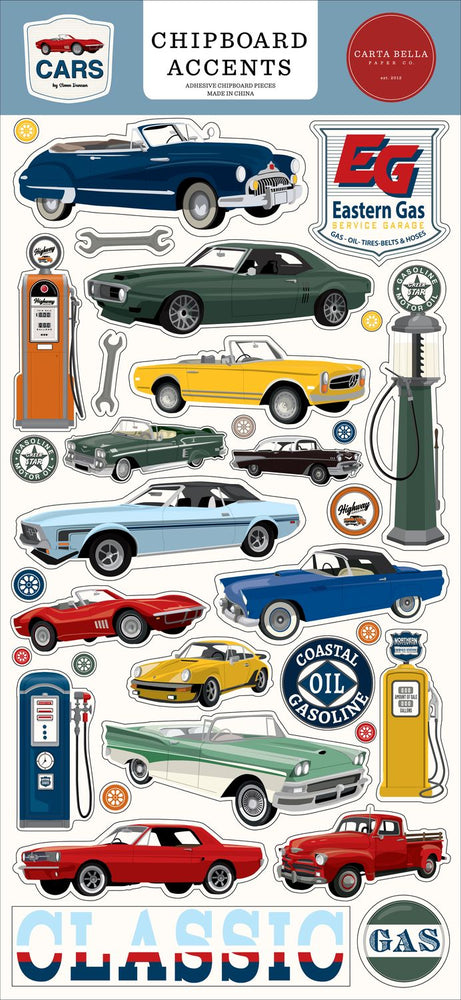 Carta Bella Cars - Chipboard Accents