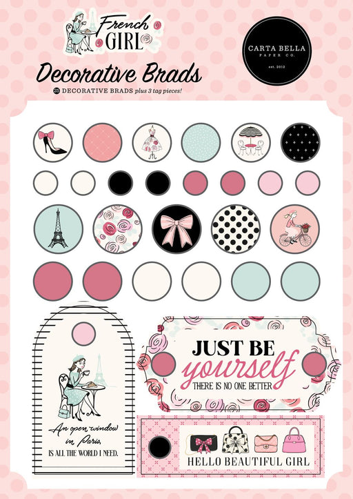 Carta Bella French Girl - Decorative Brads