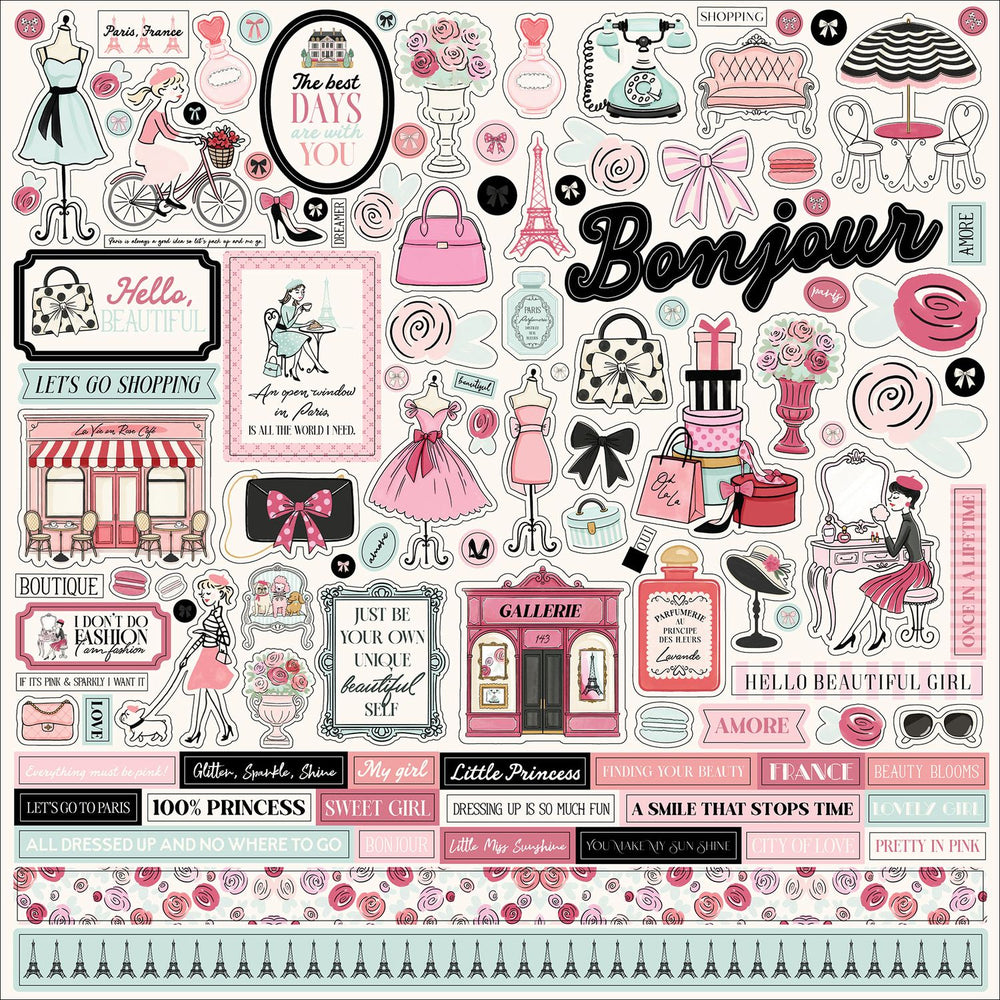 Carta Bella French Girl - Element Stickers