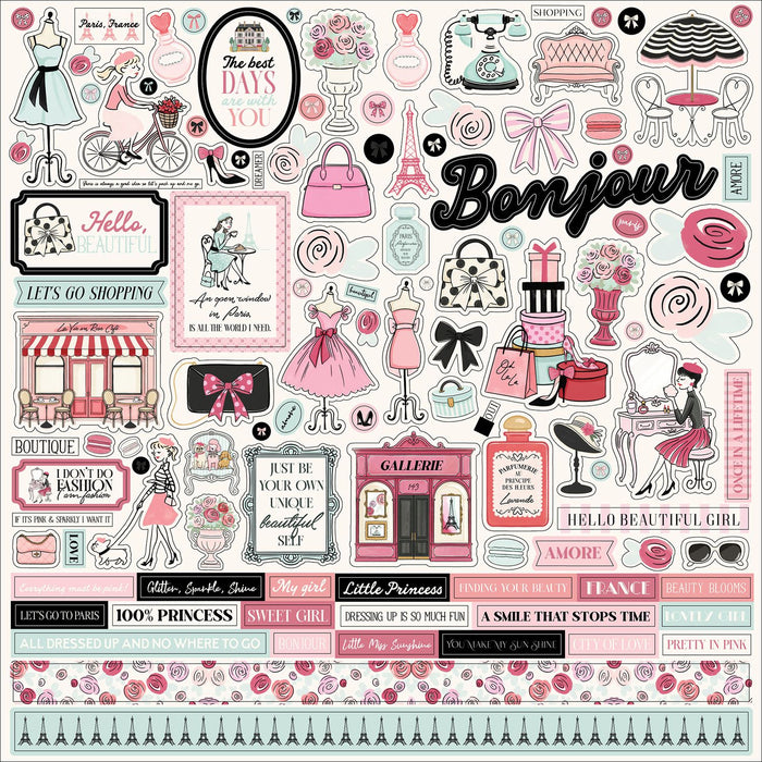 Carta Bella French Girl - Element Stickers