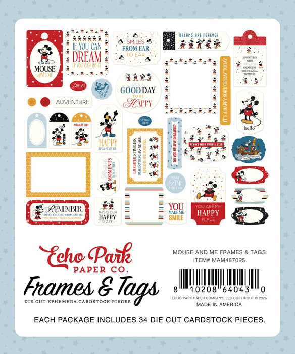 Echo Park Mouse And Me - Ephemera Frames & Tags