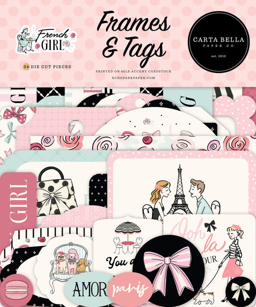 Carta Bella French Girl - Ephemera Tags & Frames