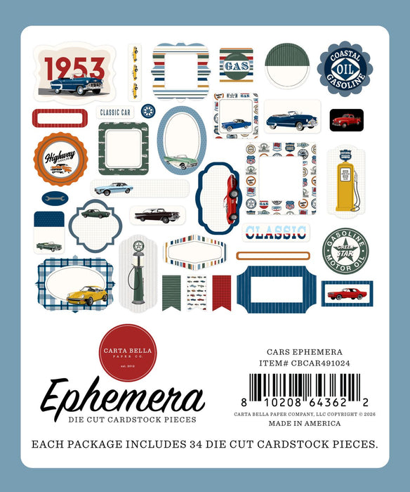 Carta Bella Cars - Ephemera