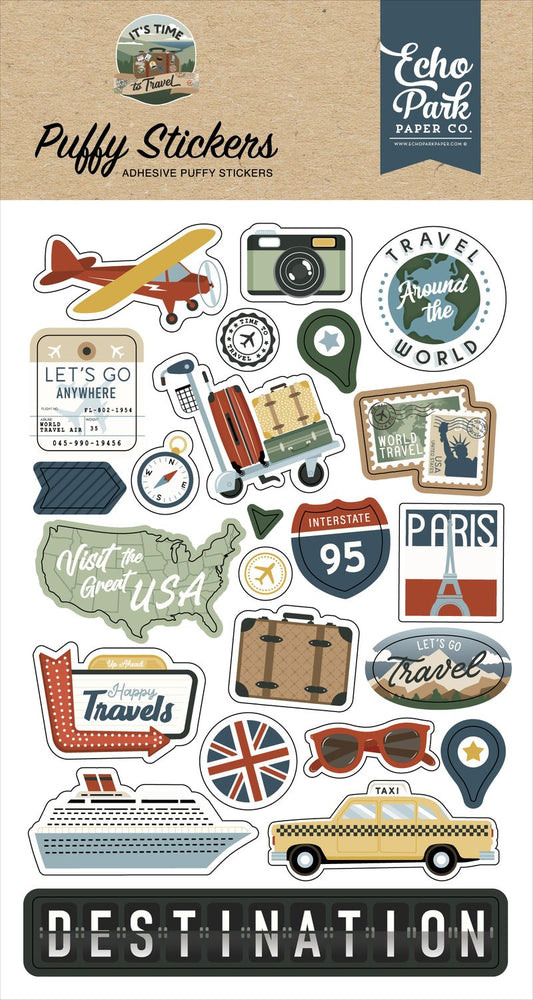 Echo Park It's Time To Travel - Puffy Stickers