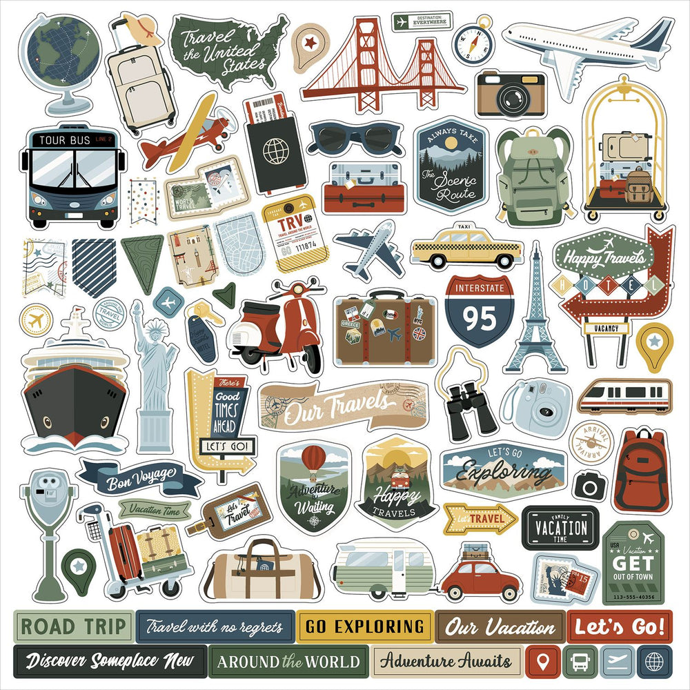 Echo Park It's Time To Travel - Element Stickers