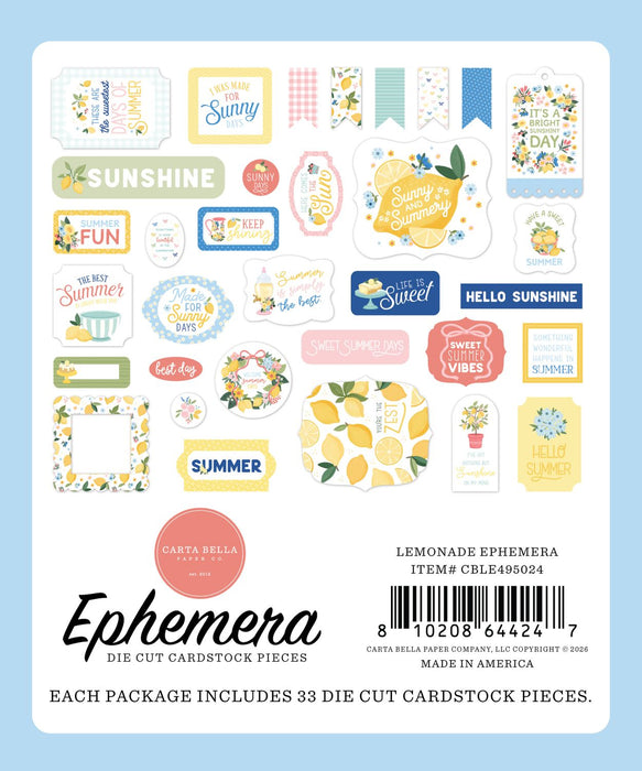 Carta Bella Lemonade - Ephemera