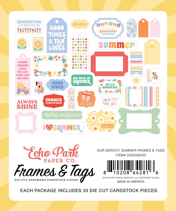 Echo Park Our Groovy Summer - Ephemera Frames & Tags