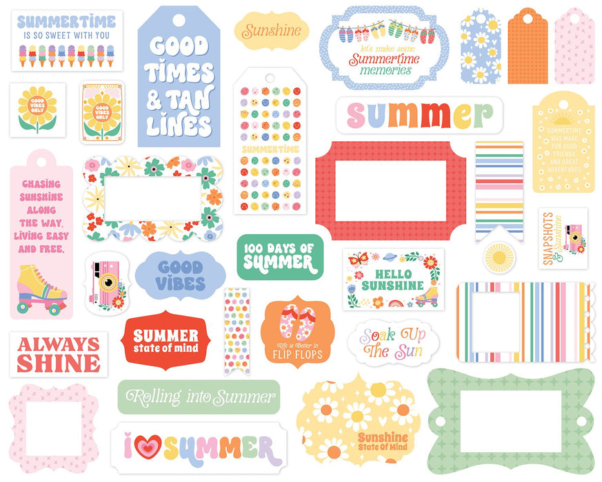 Echo Park Our Groovy Summer - Ephemera Frames & Tags