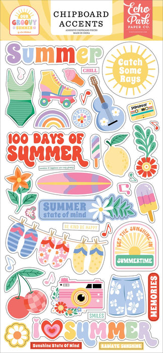 Echo Park Our Groovy Summer - Chipboard Accents