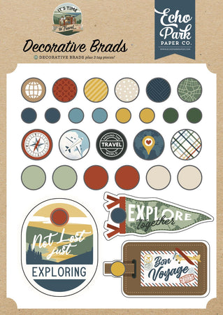 Echo Park It's Time To Travel - Decorative Brads