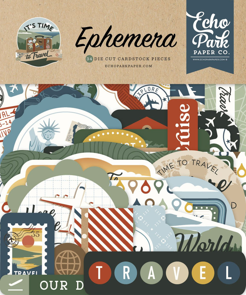 Echo Park It's Time To Travel - Ephemera Icons