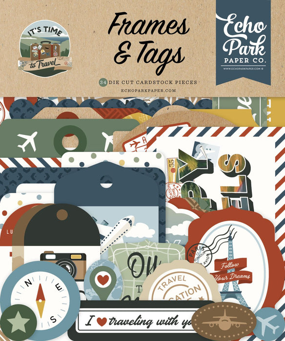 Echo Park It's Time To Travel - Ephemera Frames & Tags