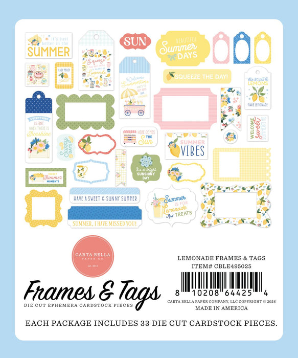 Carta Bella Lemonade - Ephemera Frames & Tags