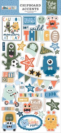 Echo Park My Favorite Monster - Chipboard Accents
