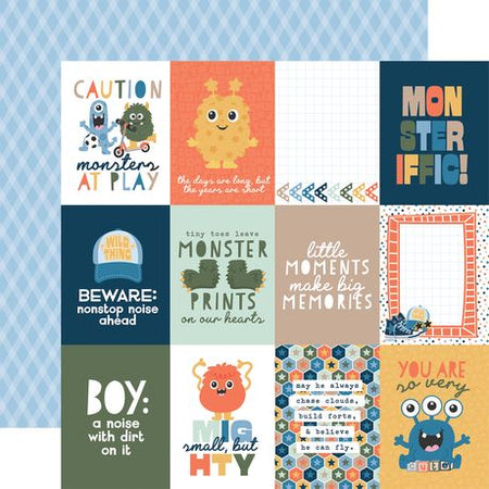 Echo Park My Favorite Monster -  3x4 Journaling Cards