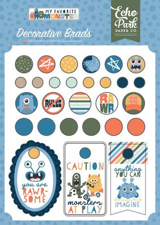 Echo Park My Favorite Monster - Adhesive Brads