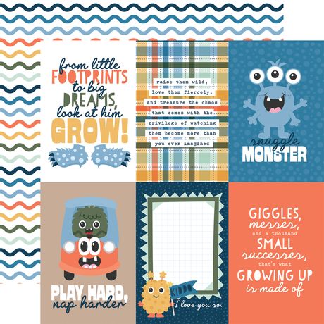 Echo Park My Favorite Monster -  4x6 Journaling Cards