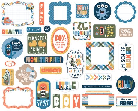 Echo Park My Favorite Monster - Ephemera Icons